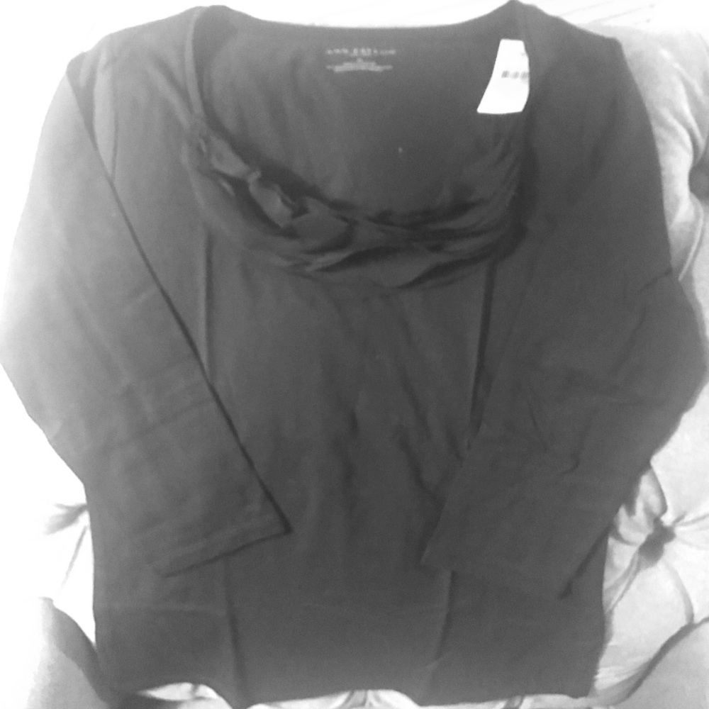 NWT Ann Taylor Scoop Embellished Neck, 3/4 Lng, Sm